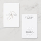 Trendy Personalisiert Modernes Elegantes Mit Monog Visitenkarte (Vorne/Hinten)