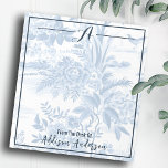 Trendy Personalisiert Monogram Blue Floral Toile Notizblock<br><div class="desc">Trendy Personalisiert Monogram Blue Floral Toile Notepad. Dieses traditionelle,  aber trendige Illustrations-personalisierte Notizblock ist ein wichtiges Hilfsmittel,  das Sie in Ihrem Zuhause-Büro oder am Arbeitsplatz nutzen können. Ihr Name und Ihre Auswahl an Schriftart können Sie einfach mit dem Designwerkzeug von Zazzle einfügen.</div>