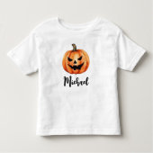 Trendy Personalisiert Name Orange Pumpkin Hallowee Kleinkind T-shirt (Vorderseite)