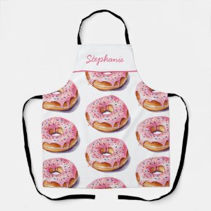 Trendy Personalisiert Name Watercolor Donut Muster Schürze