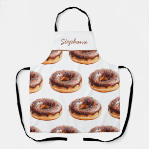 Trendy Personalisiert Name Watercolor Donut Muster Schürze