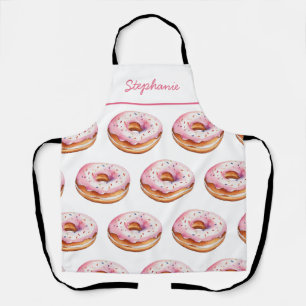 Trendy Personalisiert Name Watercolor Donut Muster Schürze
