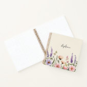 Trendy Personalisiert Name Watercolor Wildblume Notizblock (Innenseite)