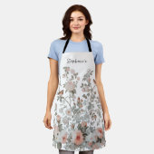 Trendy Personalisiert Name Wildblumen & Vögel Schürze (Getragen)