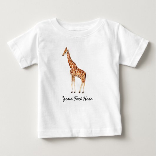 Trendy Personalisiert Safari Animal niedlich Giraf Baby T-shirt (Vorderseite)