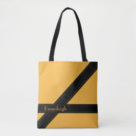 Trendy Personalisiert Senf Gelbe Streifen Tasche