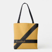 Trendy Personalisiert Senf Gelbe Streifen Tasche (Rückseite)