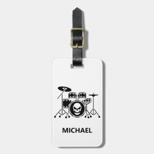 Trendy Personalisiert skull Drum Set Music Drummer Gepäckanhänger