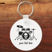 Trendy Personalisiert skull Drum Set Music Drummer Schlüsselanhänger (Vorderseite)