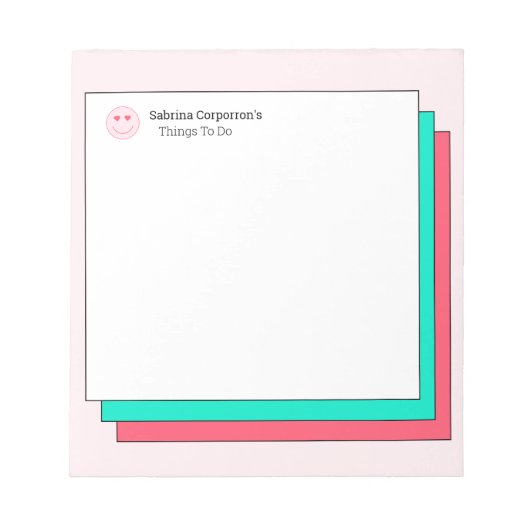Trendy Personalisiert Social Post to do List Notizblock (Vorderseite)