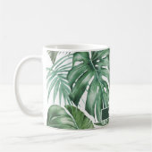Trendy Personalisiert Tropical Monstera Blätter Kaffeetasse (Links)