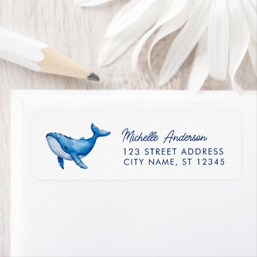 Trendy Personalisiert Whale Rücksendeadresse (Insitu)