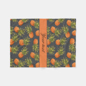 Trendy personalisierte Ananas Fleecedecke (Vorderseite (Horizontal))