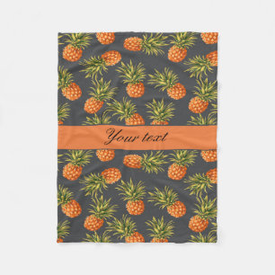Trendy personalisierte Ananas Fleecedecke