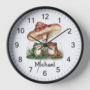 Trendy Personalisierte Niedlich Happy Frog and Mus Uhr