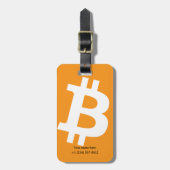 Trendy Personalisiertes Bitcoin Orange Logo Gepäckanhänger (Vorderseite vertikal)