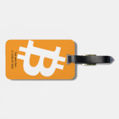 Trendy Personalisiertes Bitcoin Orange Logo Gepäckanhänger (Rückseite horizontal)