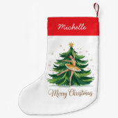 Trendy Personalized Ballerina Christmas Tree  Kleiner Weihnachtsstrumpf (Rückseite)