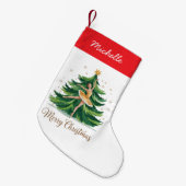 Trendy Personalized Ballerina Christmas Tree  Kleiner Weihnachtsstrumpf (Vorderansicht (hängend))