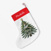 Trendy Personalized Ballerina Christmas Tree  Kleiner Weihnachtsstrumpf (Rückseite (Hängend))