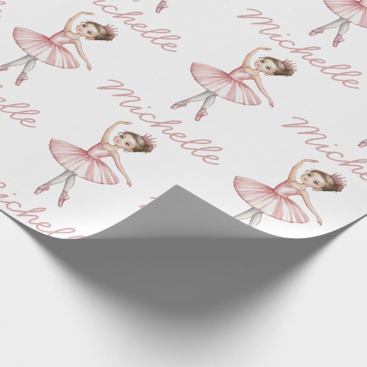 Trendy Personalized ballet Ballerina dancer Geschenkpapier (Ecke)