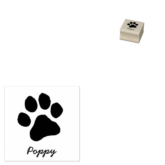 Trendy Personalized Cat Pet Paw Print Cute Gummistempel (Stempel)