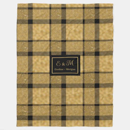 Trendy Personalized Elegant Plaid Blanket for Him Fleecedecke (Vorderseite)