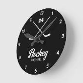 Trendy Personalized Hockey Player Name Number Runde Wanduhr (Winkel)