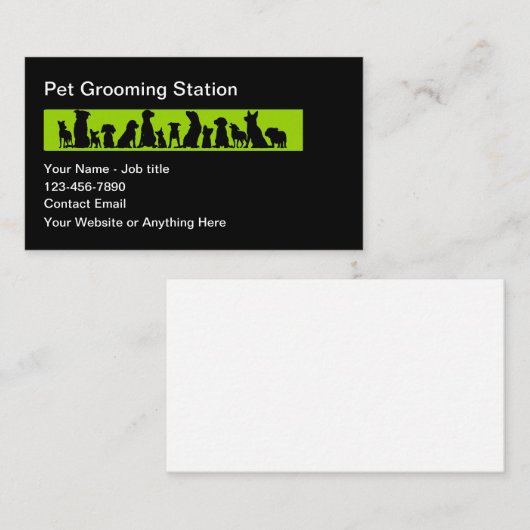 Trendy Pet Grooming Business Cards Terminkarte (Vorne/Hinten)