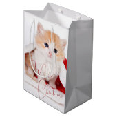 Trendy Pet Lovers Frohe Weihnachten Mittlere Geschenktüte (Rückseite Schrägansicht)