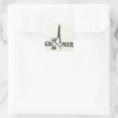 Trendy Pet Stylist Tiersalon Grooming Quadratischer Aufkleber (Tasche)