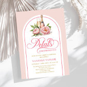 Trendy petals and prosecco blush and gold invite einladung