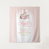 Trendy petals and prosecco celebration backdrop wandteppich (Vorderseite)