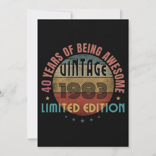 TRENDY PHANTASTISCHEN JAHR GEBURTSTAG GESCHENKE EINLADUNG (Vorderseite)