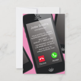 Trendy Phone Teenager Girls Geburtstagsparty Einladung