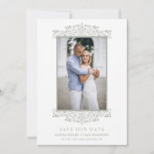 Trendy Photo Chic Ornament Sophisticated Wedding Save The Date (Vorderseite)