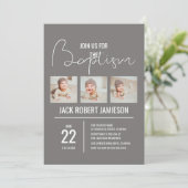 Trendy Photo Collage | Baptism Invitation Einladung (Stehend Vorderseite)