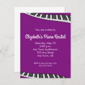 Trendy Piano Keyboard, Piano Erwägungsgrund Einlad Einladung (Vorne/Hinten)