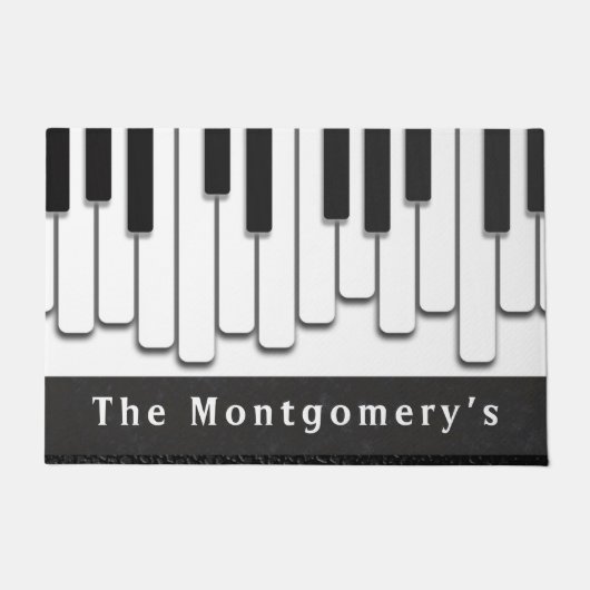 Trendy Piano Keys Monogram Fußmatte (Vorderseite)