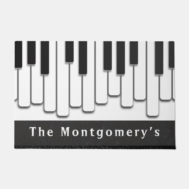 Trendy Piano Keys Monogram Fußmatte (Vorderseite)