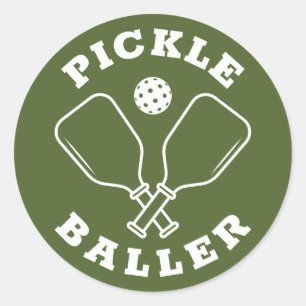 Trendy Pickle Baller Olive Green Runder Aufkleber