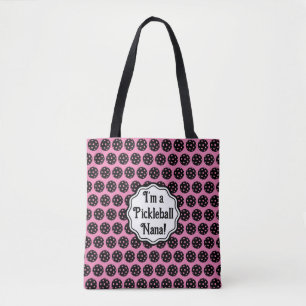Trendy Pickleball Personalisiert Black and Pink Tasche
