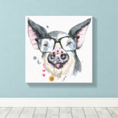 Trendy Pig Leinwanddruck (Insitu (Holzboden))