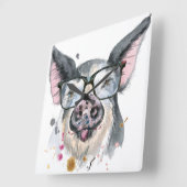 Trendy Pig Quadratische Wanduhr (Winkel)