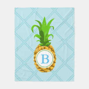Trendy Pineaple & Initial Letter Fleecedecke