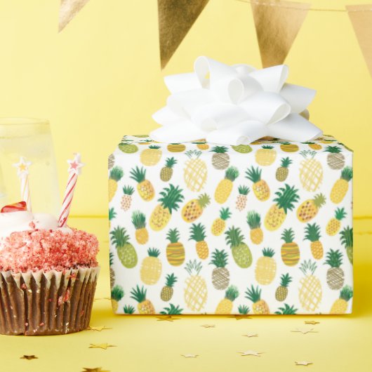 Trendy Pineappel Pattern Geschenkpapier (Geburtstagsparty)