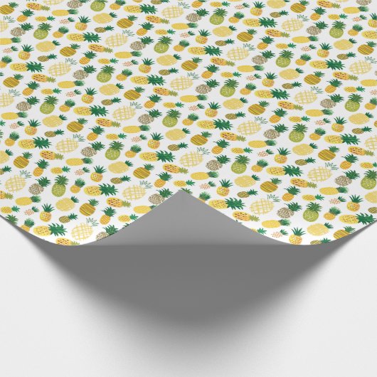 Trendy Pineappel Pattern Geschenkpapier (Ecke)