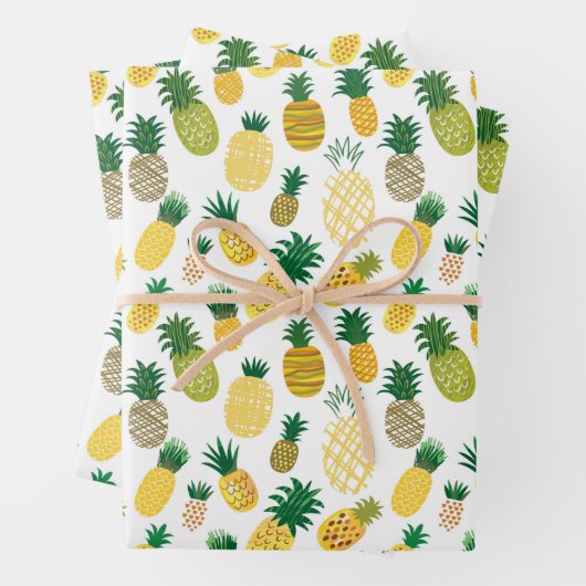 Trendy Pineappel Pattern Geschenkpapier Set (Beispiel)