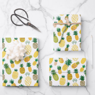 Trendy Pineappel Pattern Geschenkpapier Set