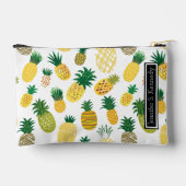 Trendy Pineappel Pattern | Name hinzufügen Zubehörtasche (Rückseite)
